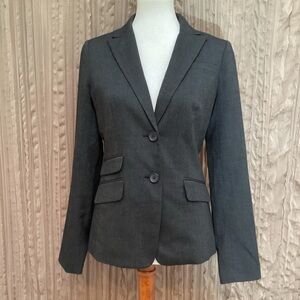Banana Republic Factory Women's Classic Gray Blazer, 2 button, kick pleat, sz 8